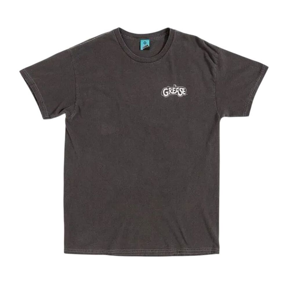 Grease Unisex Adult T-Birds Back Print Washed T-Shirt / Charcoal